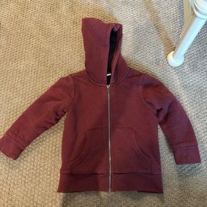Old navy maroon fleece lined zip-up sweatshirt